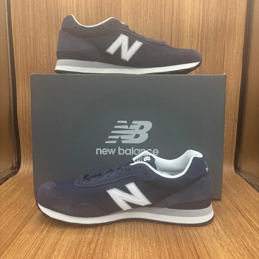 New Balance 515 Sneaker Mens 11.5 Navy Blue ML515NVY Suede Mesh Low Top New